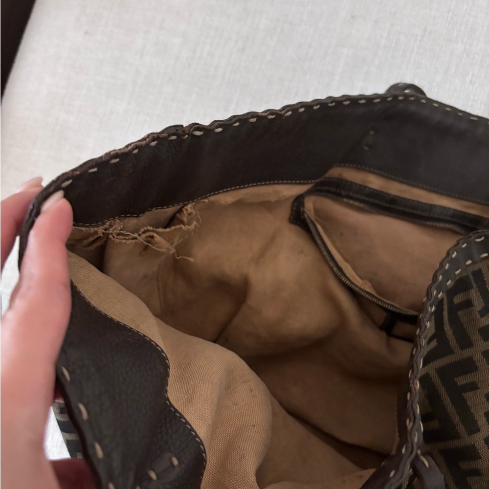 Fendi Zucca Canvas Tote Bag | Vintage | Brown | AS IS / Project - Picture 8 of 16